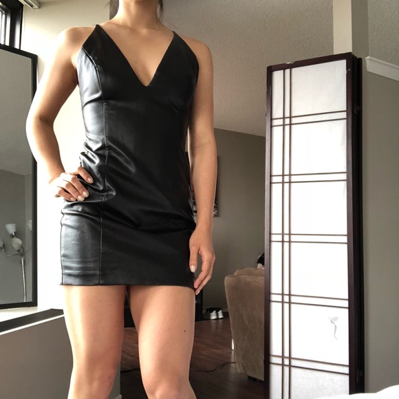 Forever 21 | Dresses | Forever 2 Black Mini Leather Dress | Poshmark